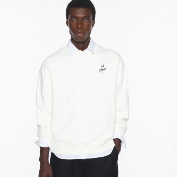 🐚 Maison Kitsuné “Café Kitsuné Relax Sweatshirt” – Tapioca, Unisex Large (NWT) - Picture 5 of 14
